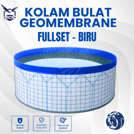 Kolam Bulat Geomembrane Fullset - Warna Biru